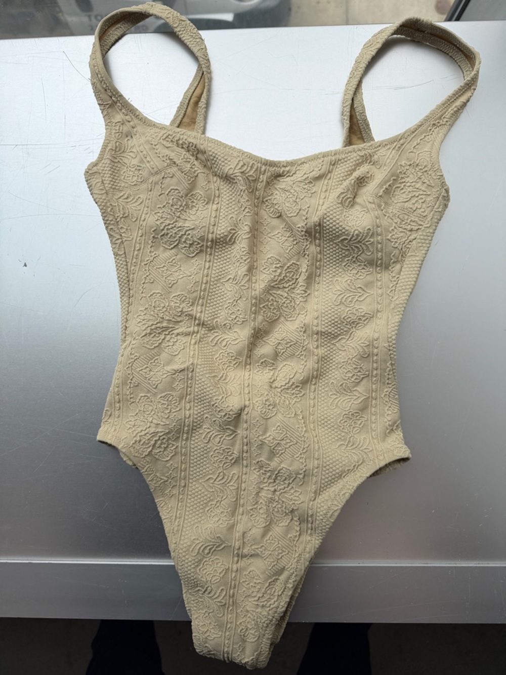 La Perla Cream Textured Girls One-Piece Bodysuit